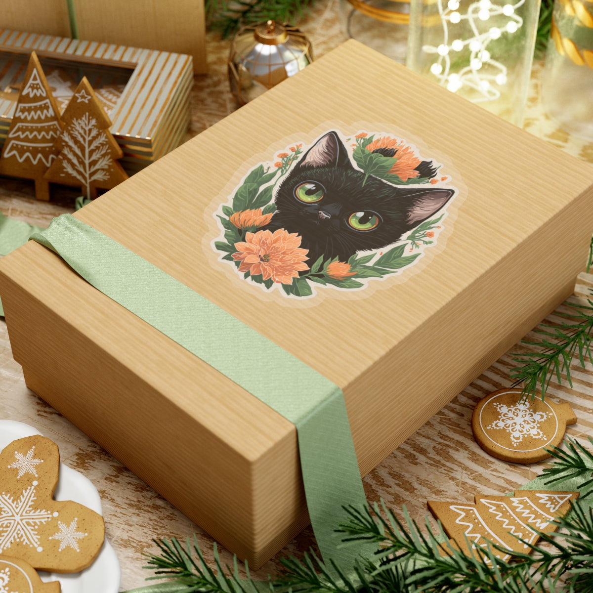 Kitty Bloom Kiss-Cut Stickers