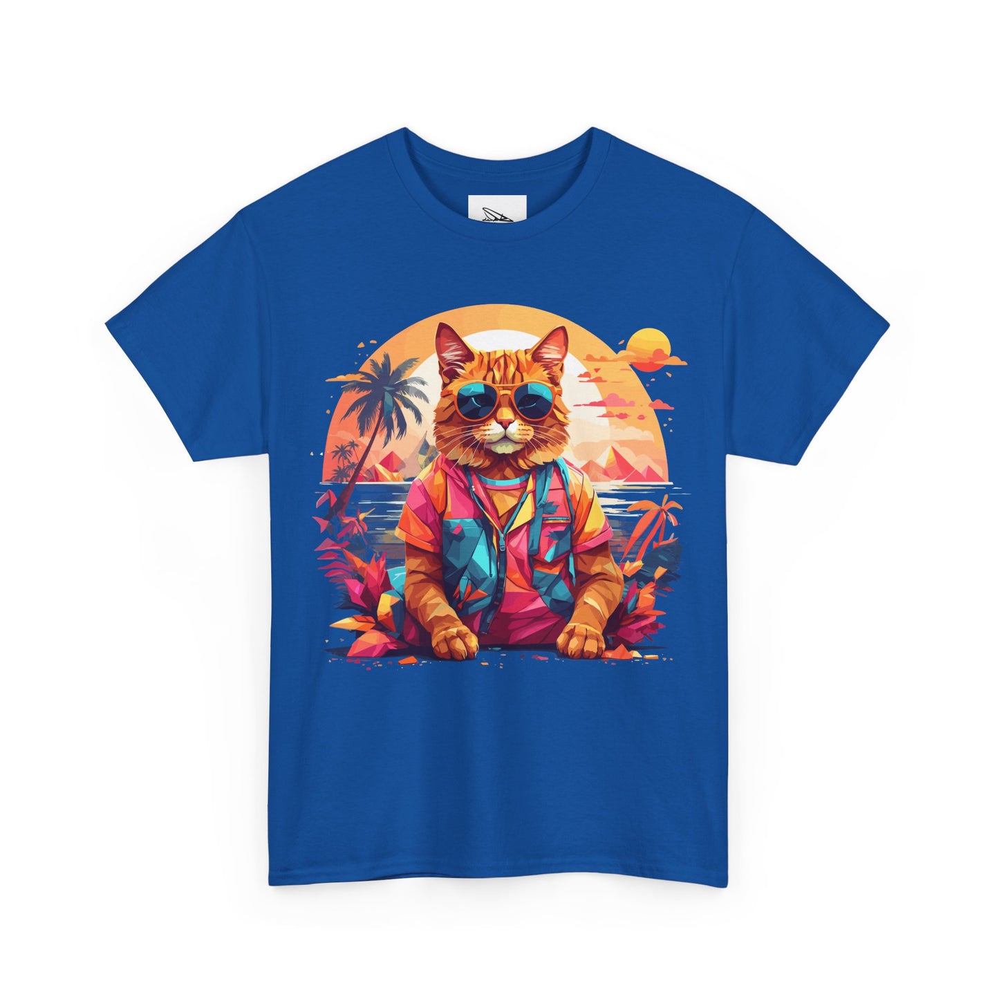 Tropical Cat Unisex Heavy Cotton Tee