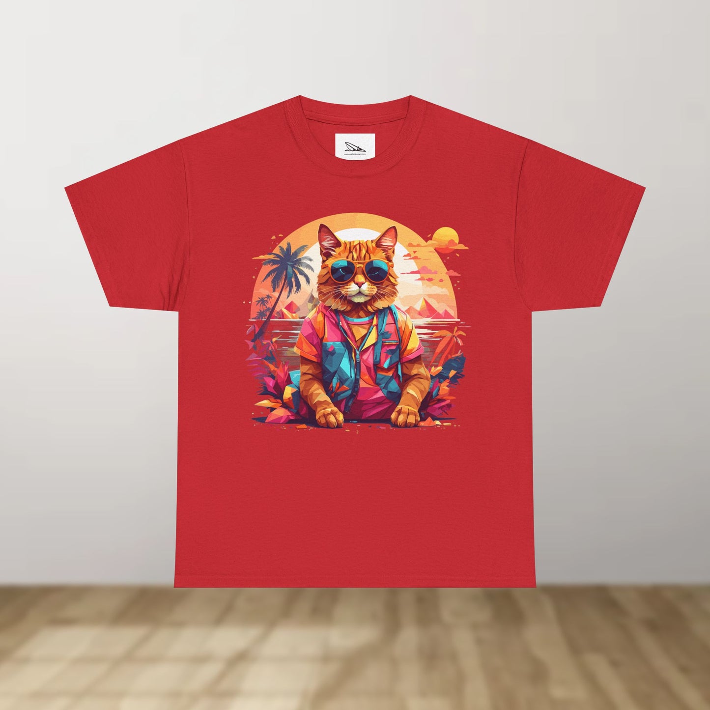 Tropical Cat Unisex Heavy Cotton Tee