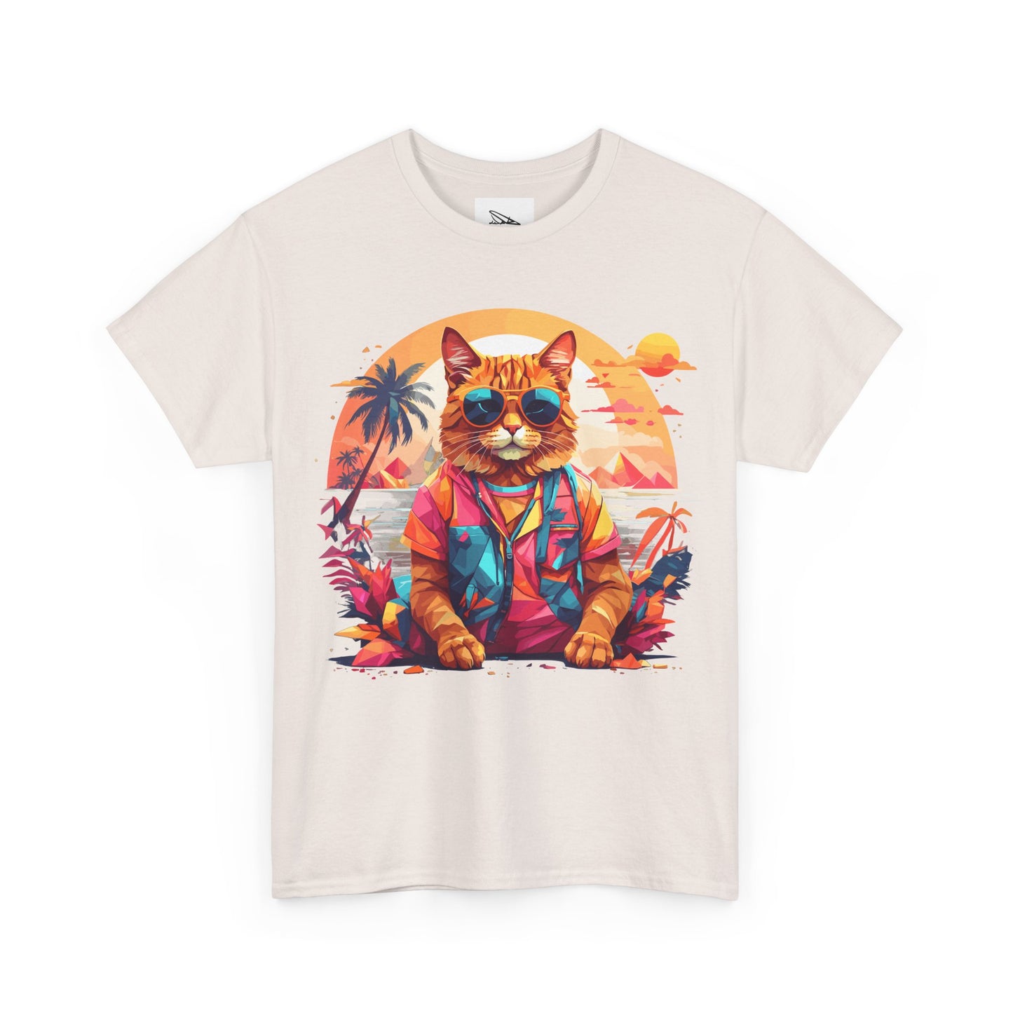 Tropical Cat Unisex Heavy Cotton Tee
