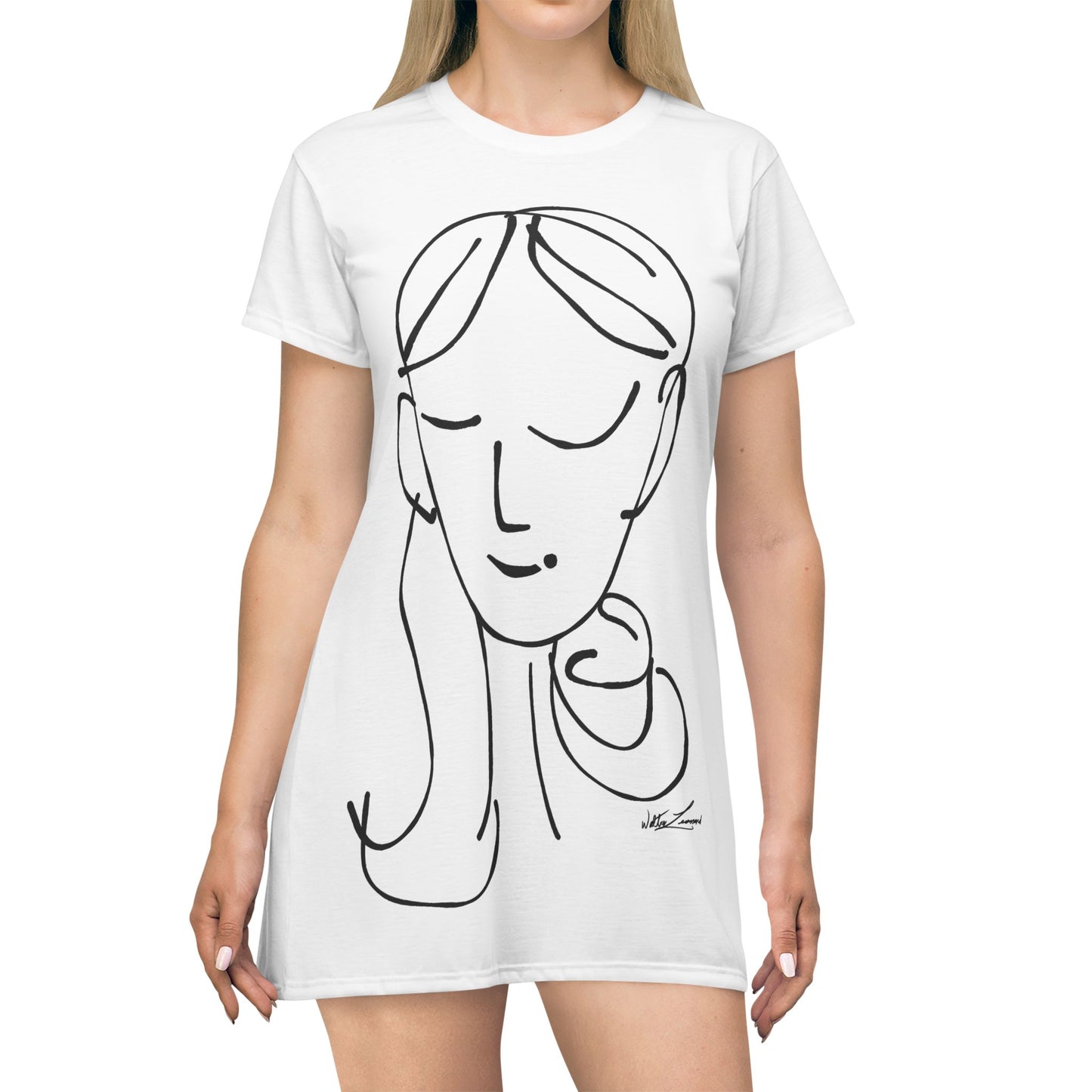sem·i·co·lon girl by walterleonard T-Shirt Dress (AOP)
