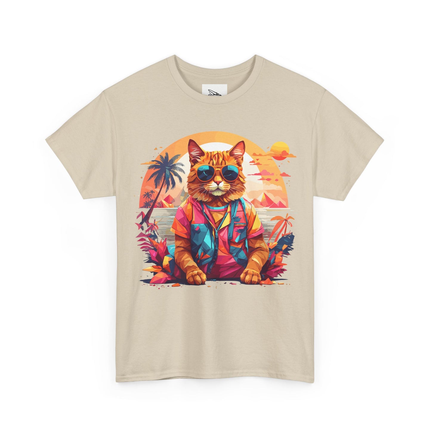 Tropical Cat Unisex Heavy Cotton Tee