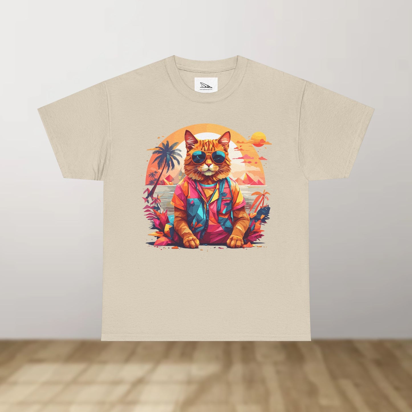 Tropical Cat Unisex Heavy Cotton Tee