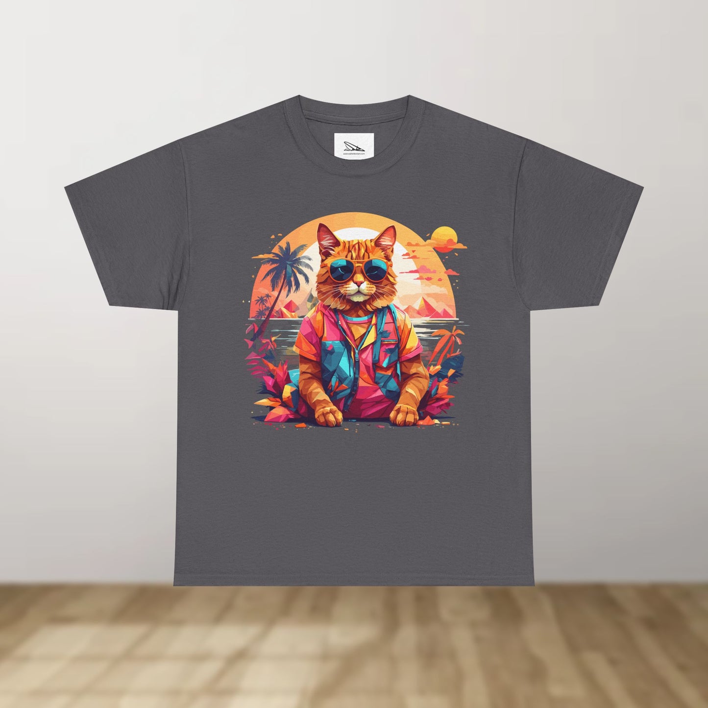 Tropical Cat Unisex Heavy Cotton Tee