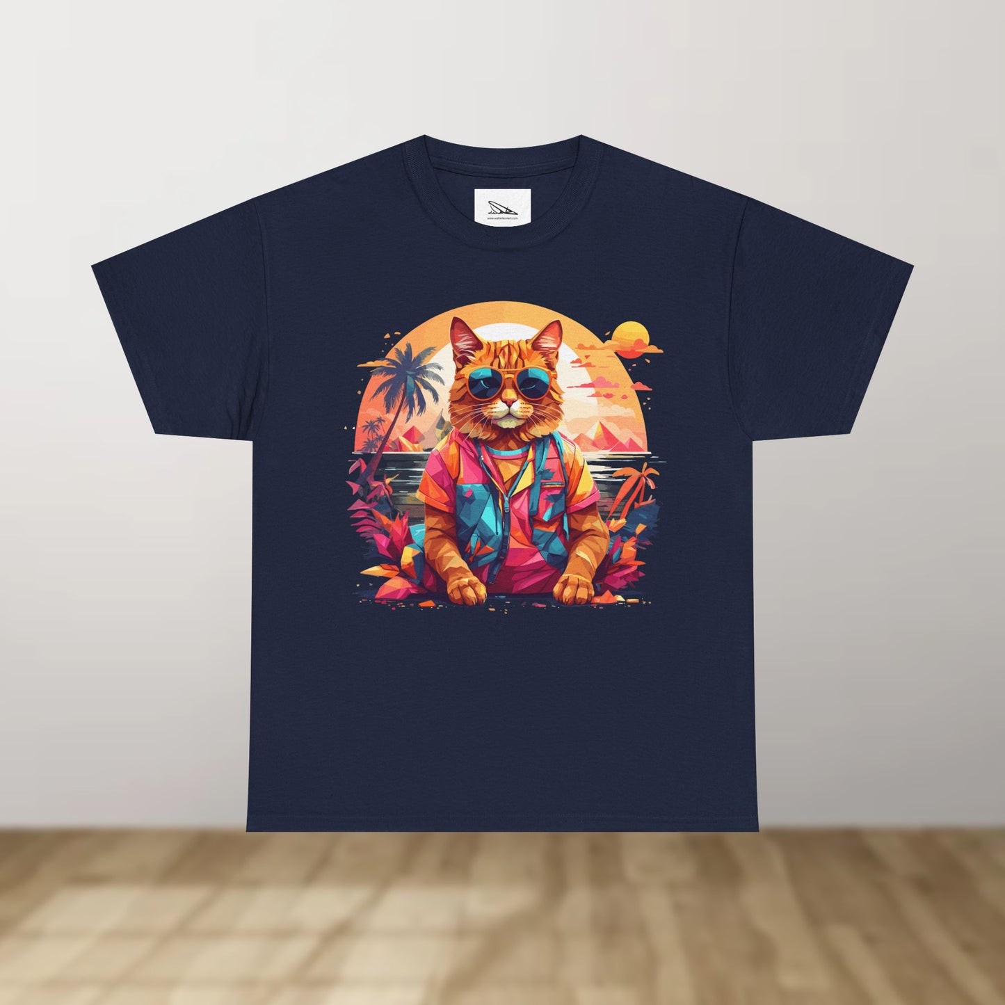 Tropical Cat Unisex Heavy Cotton Tee
