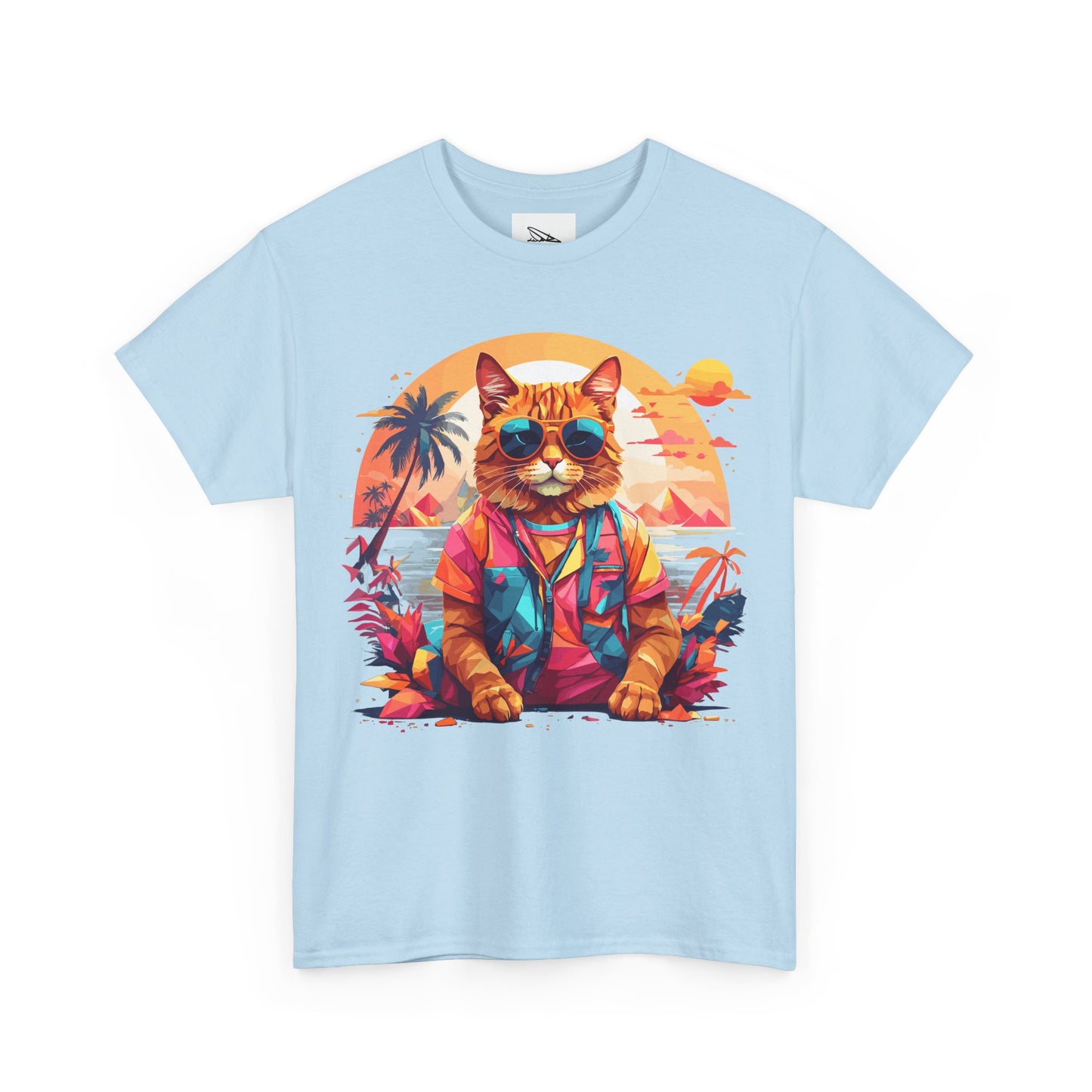 Tropical Cat Unisex Heavy Cotton Tee