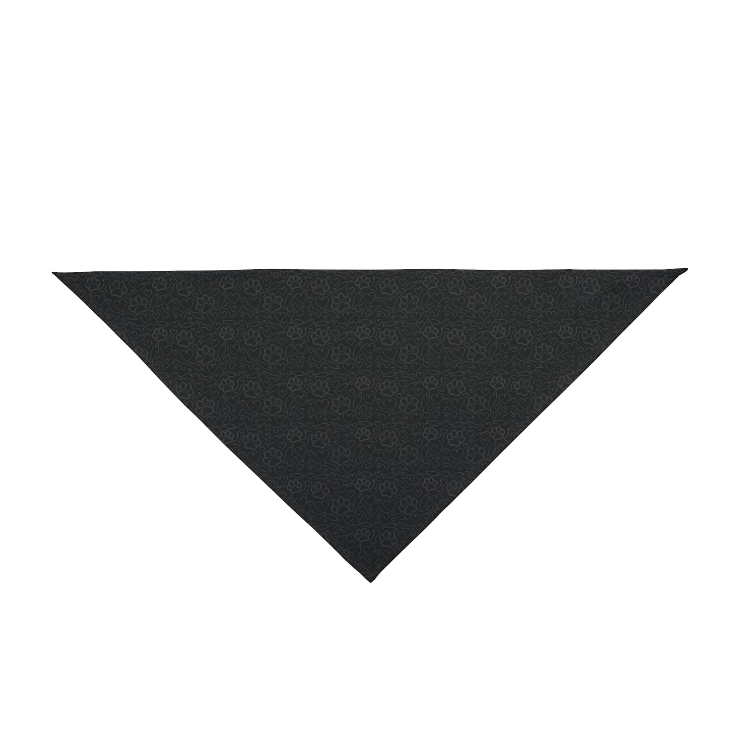 Fish Bone Heart Print Pet Bandana Black - Stylish Accessory for Dogs and Cats