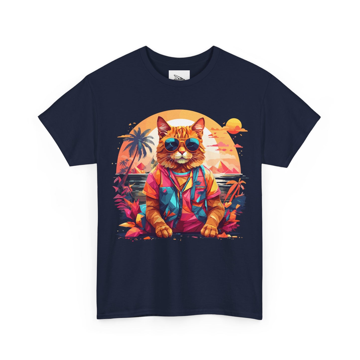 Tropical Cat Unisex Heavy Cotton Tee