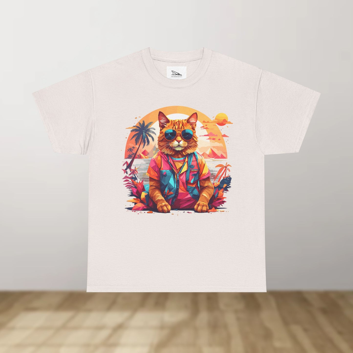Tropical Cat Unisex Heavy Cotton Tee