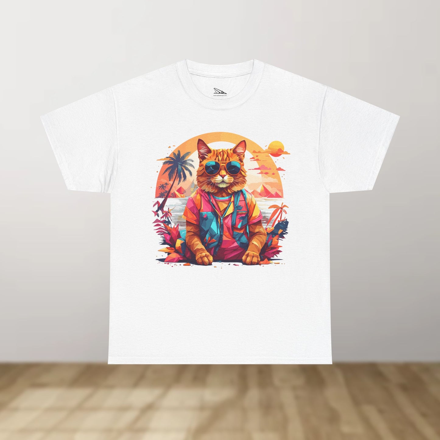 Tropical Cat Unisex Heavy Cotton Tee