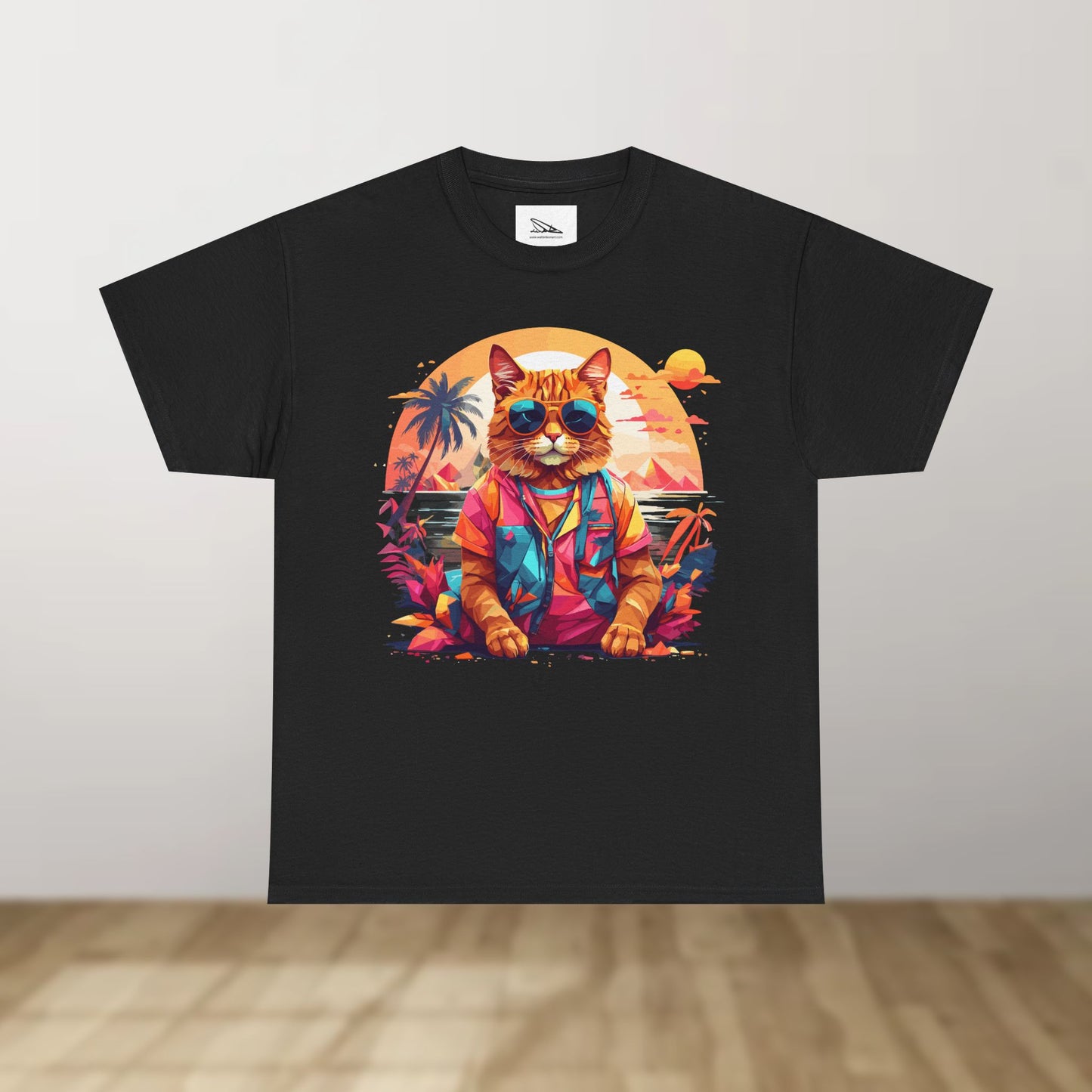 Tropical Cat Unisex Heavy Cotton Tee