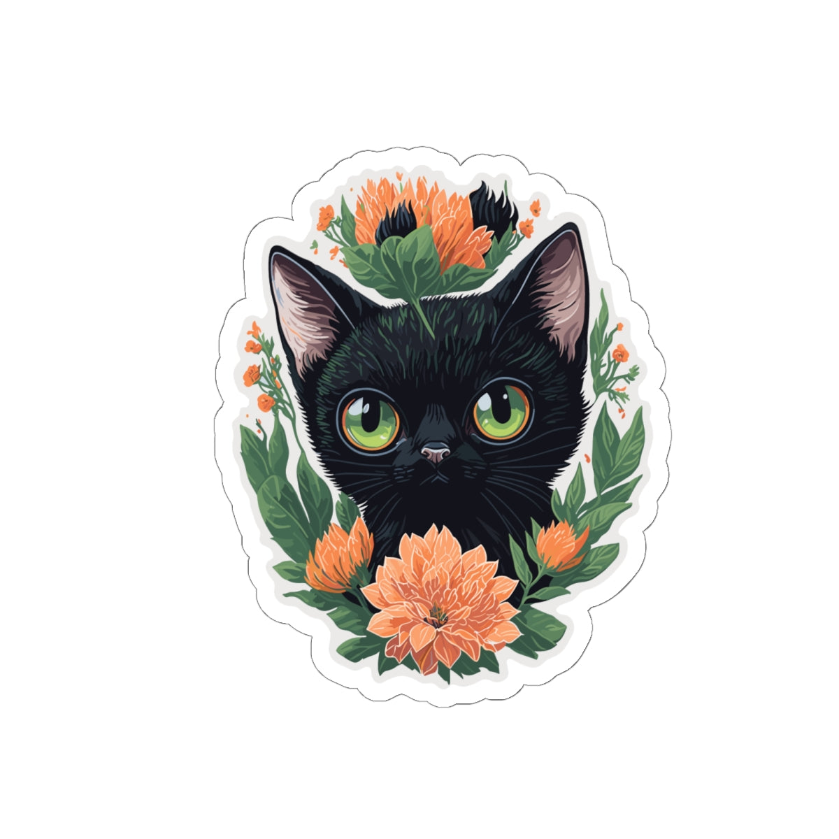 Kitty Bloom Kiss-Cut Stickers