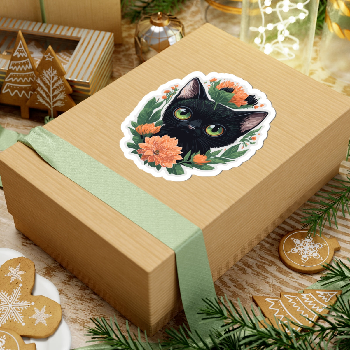 Kitty Bloom Kiss-Cut Stickers
