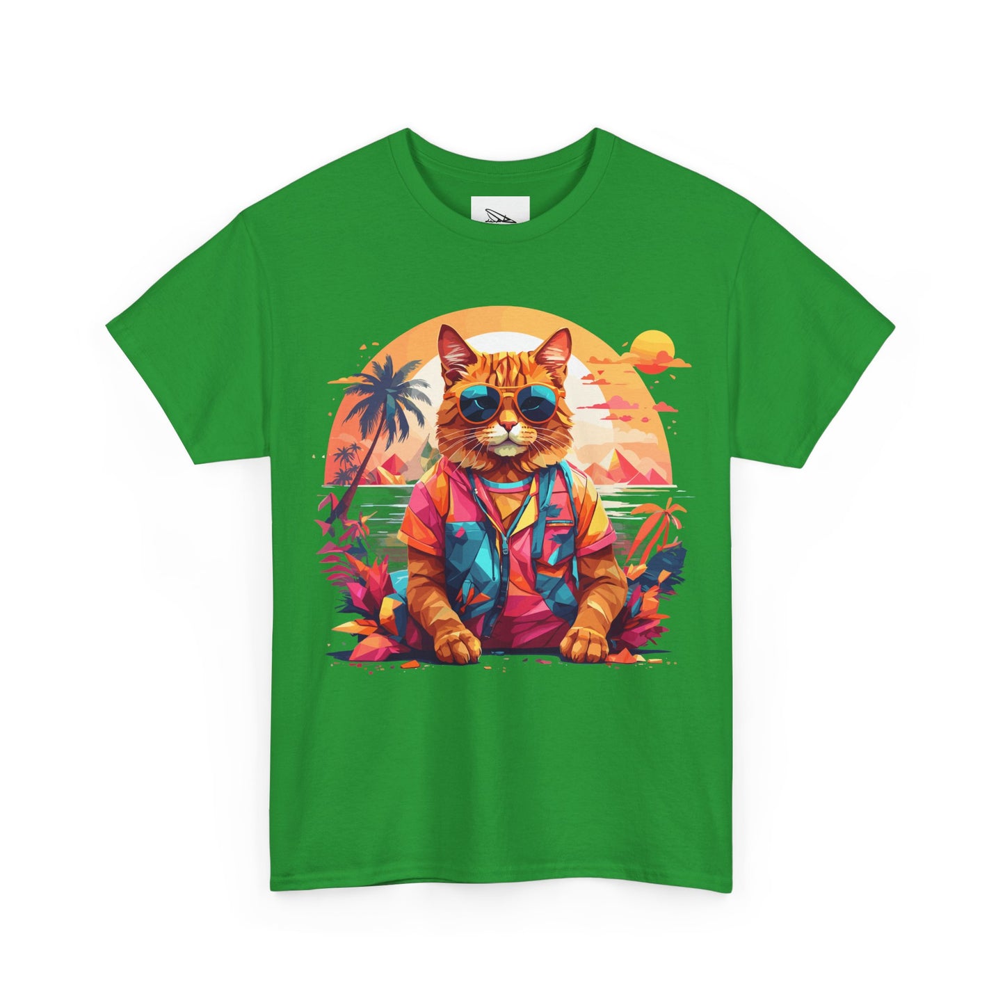 Tropical Cat Unisex Heavy Cotton Tee
