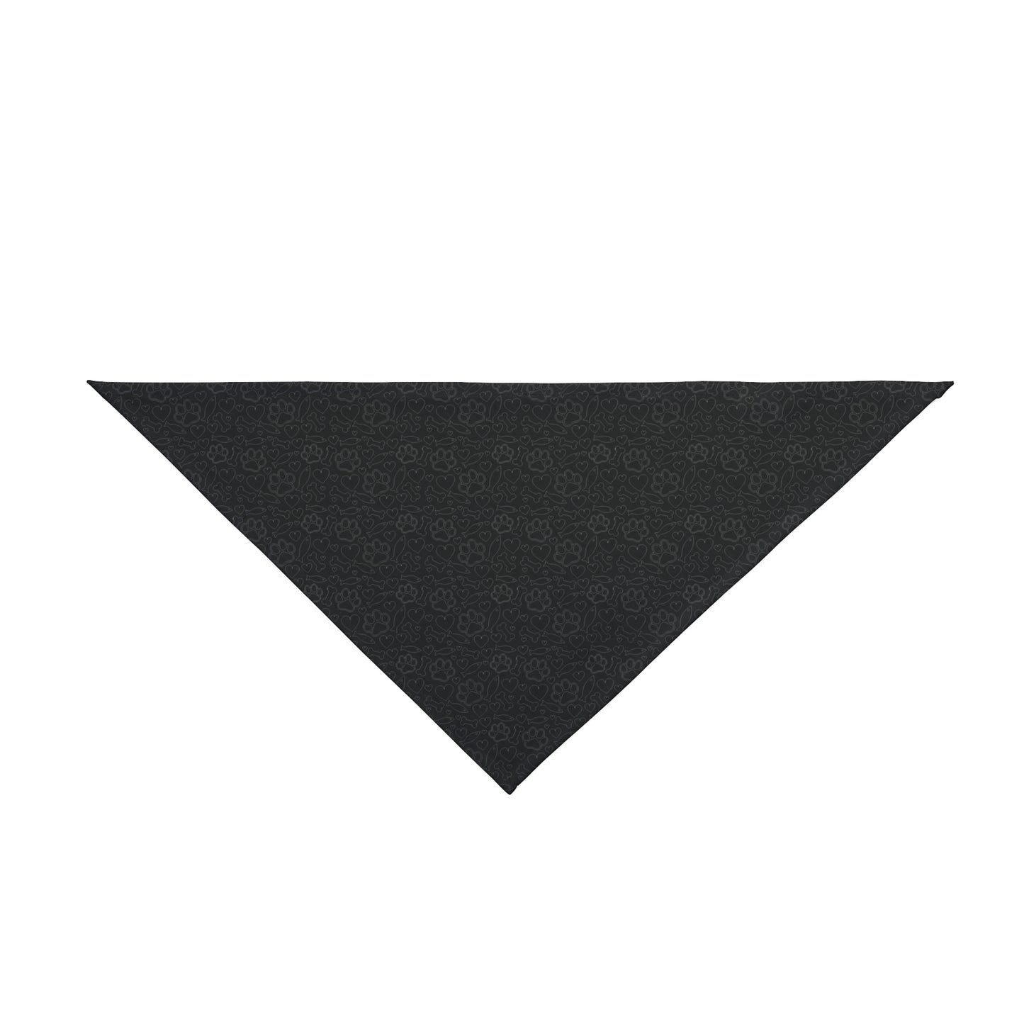 Fish Bone Heart Print Pet Bandana Black - Stylish Accessory for Dogs and Cats