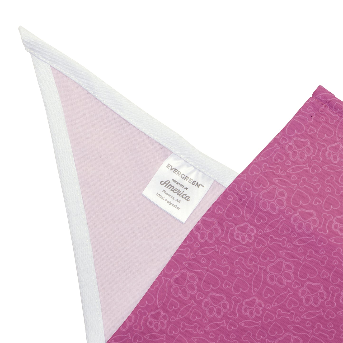 Fish Bone Heart Print Pet Bandana Pink - Stylish Accessory for Dogs and Cats