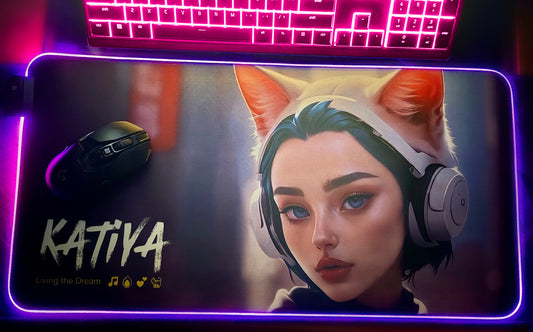 Katiya Living the Dream x LioWalls Song LED Gaming Mouse Pad – The Ultimate Gaming & Workstation Upgrade