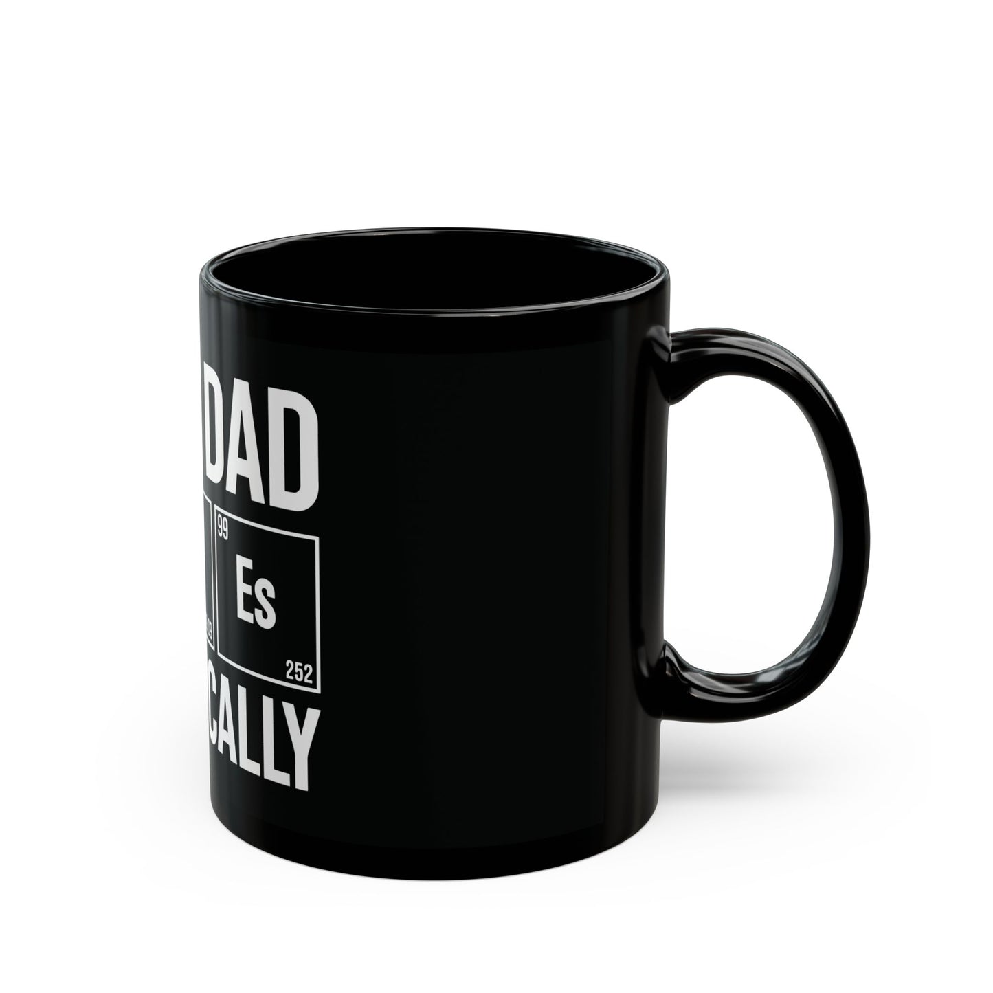Dad Joke Mug, Funny Black Coffee Cup for Fathers, Great Gift for Dads, Science Lover Present, Periodic Table Design