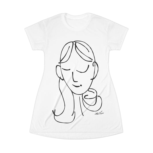 sem·i·co·lon girl by walterleonard T-Shirt Dress (AOP)