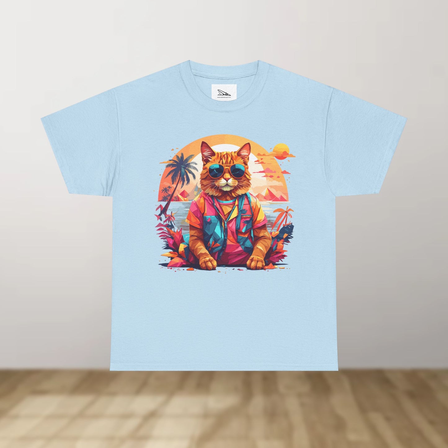 Tropical Cat Unisex Heavy Cotton Tee