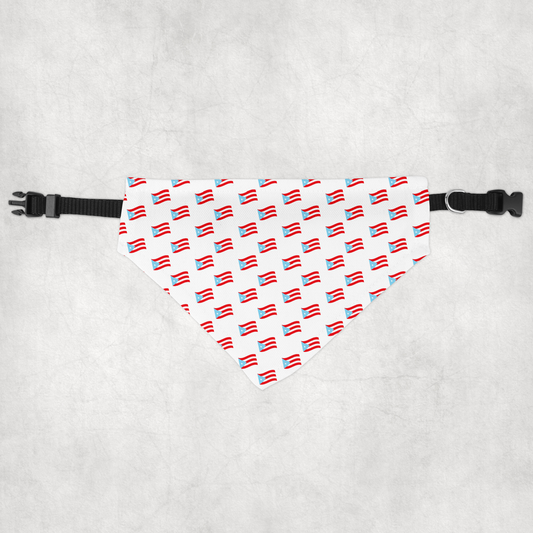 Puerto Rico Flag Clip-on Pet Bandana - Festive Dog Neckwear for Celebrations