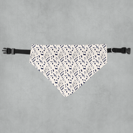 Musical Notes Clip-on Pet Bandana - Festive Dog Neckwear for Celebrations