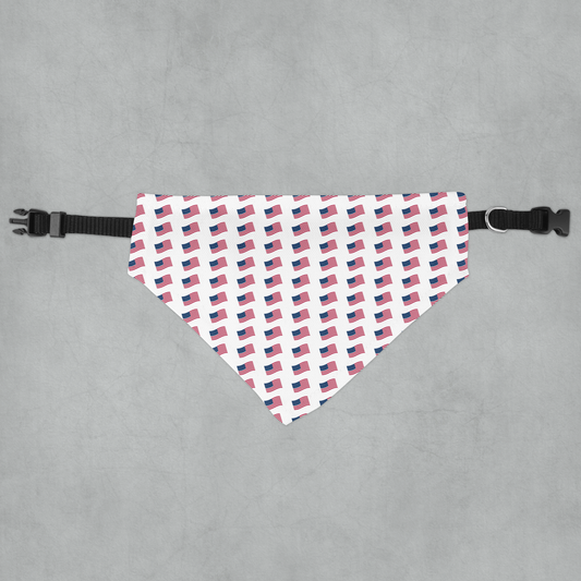 USA Flag Clip-on Pet Bandana - Festive Dog Neckwear for Celebrations