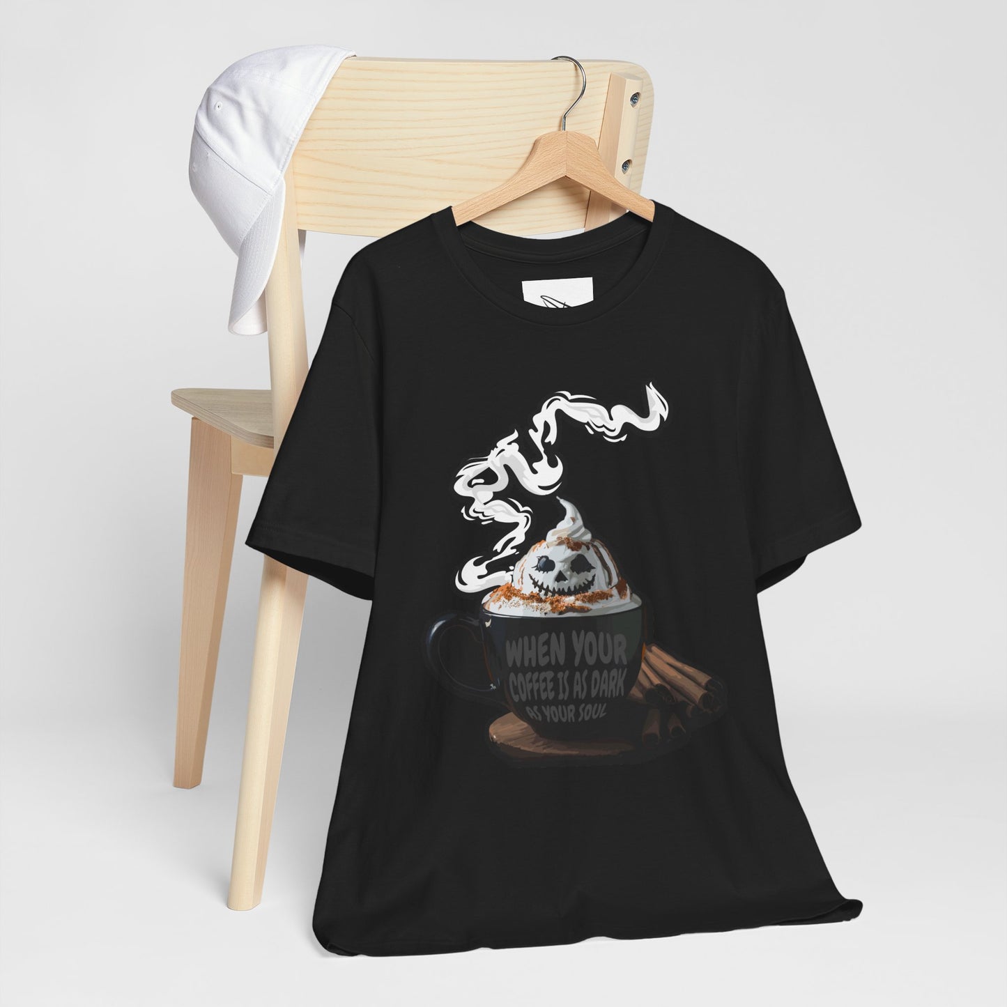 "When your coffee is as dark as your soul" Unisex Jersey Short Sleeve Tee