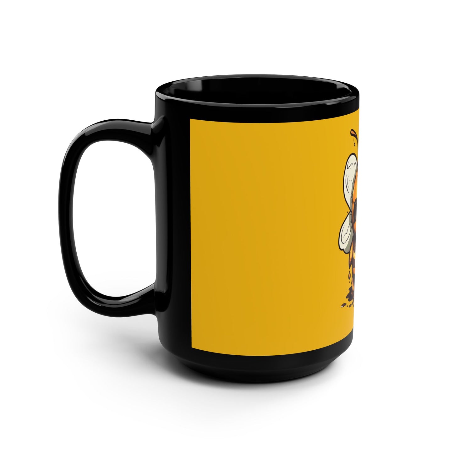Bumble "Honey" Bee Black Mug, 15oz